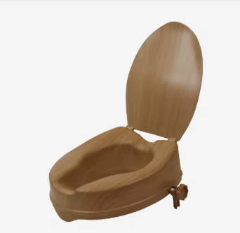 Réhausseur de Toilette Confortys™ - Effet Bois +12cm avec Couvercle