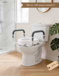 Réhausseur de toilette  +8,9cm de Hauteur | Accoudoirs Aluminium | 136kg