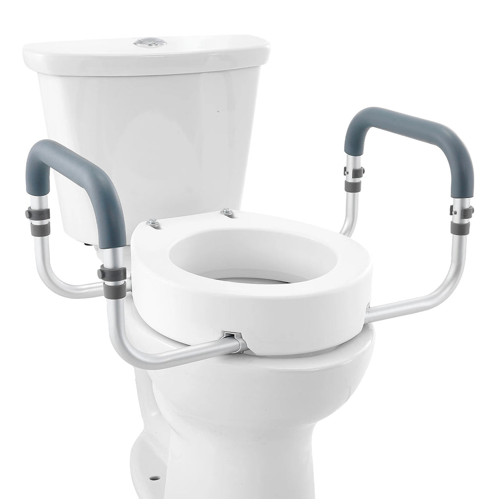 Réhausseur de toilette  +8,9cm de Hauteur | Accoudoirs Aluminium | 136kg